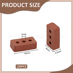 アルギルディスプレイデコレーション  れんが  ドールハウス マイクロ風景装飾アクセサリー  キャメル  16x8x4.5mm  穴：2mm&nbsp;DJEW-WH0042-94A