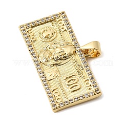Brass Micro Pave Cubic Zirconia Pendants&nbsp;KK-H267-030G