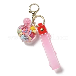 香水瓶アクリルペンダントキーホルダー装飾  液体流砂フローティングハンドバッグアクセサリー  合金パーツ  21.5cm&nbsp;KEYC-D018-02