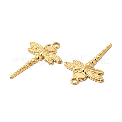 304ステンレススチールペンダントカボションセッティング  トンボ  18KGP本金メッキ  トレイ：5x3mm  33.5x23x2.5mm  穴：3mm&nbsp;STAS-Z041-16G