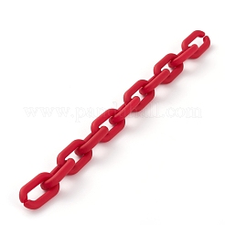 手作りのゴム引きスタイルのアクリルアズキチェーン  レッド  20.5x11x3.5mm  39.37インチ（1m）/連&nbsp;AJEW-JB00868-02