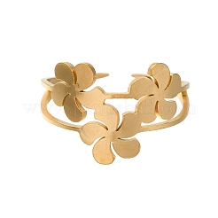 女性用304ステンレスリング  花  18KGP本金メッキ  14mm  内径：18.5mm&nbsp;RJEW-S241-04G