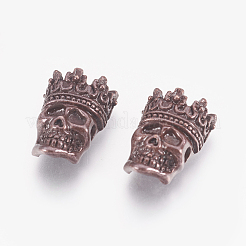 チベット風合金ビーズ  王冠と頭蓋骨  ミックスカラー  16x12x6mm  穴：2mm&nbsp;X-TIBEB-L002-05