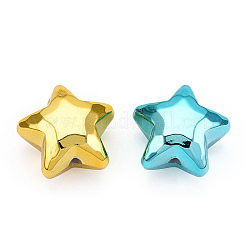 UVメッキアクリルビーズ  スター  ミックスカラー  18x19.5x12mm  穴：2mm&nbsp;X-PACR-C005-09