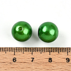 ラウンドABSプラスチックパール調ビーズ  ライムグリーン  12mm  穴：1.8~2mm  約580個/500g&nbsp;OACR-WH0088-02B