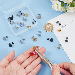24Pcs 12 Style 304 Stainless Steel Ear Stud Findings&nbsp;STAS-AR0002-01