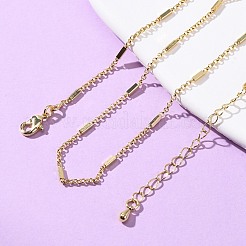 真鍮製の直方体リンクのローロチェーンネックレス  カニカン付き  ラックめっき  長持ちメッキ  18KGP本金メッキ  16.26インチ（41.3cm）&nbsp;MAK-L045-02G