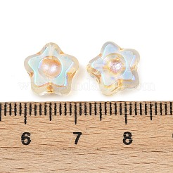 Electroplate and Golden Metal Enlaced Glass Beads&nbsp;EGLA-T029-02M