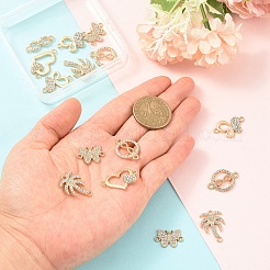 18Pcs 6 Styles Alloy Crystal Rhinestone Links Connector Charms&nbsp;ALRI-YW0001-40