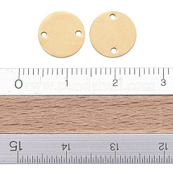 304ステンレススチールリンクコネクター  鏡面研磨仕上げの刻印入り空白タグ  イオンプレーティング（ip）  フラットラウンド  ゴールドカラー  10x1mm  穴：1mm&nbsp;STAS-I311-15A-G