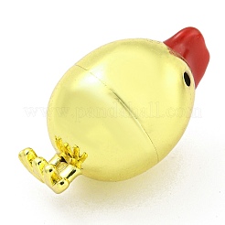 ラックメッキ真鍮エナメルペンダント  長持ちメッキ  鉛フリー＆カドミウムフリー  18KGP本金メッキ  ひよこチャーム  レッド  30x17.5x17.5mm  穴：1.8mm&nbsp;KK-B091-16