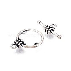 アクセサリーの留め金  スターリングシルバーリングマンテル925個  リング  アンティークシルバー  リング：15x11x2.5mm  穴：1.4mm  バー：幅6mm  長さ14mm  厚さ2.5mm  穴：1.4mm&nbsp;STER-T007-74AS