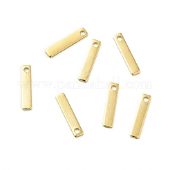 真鍮チャーム  長持ちメッキ  カドミウムフリー＆鉛フリー  長方形  24KGP本金メッキ  10x2x0.5mm  穴：1mm&nbsp;KK-H435-06G