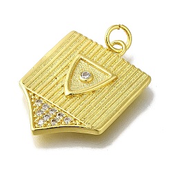Rack Plating Brass Micro Pave Clear Cubic Zirconia Pendant&nbsp;KK-H485-32G