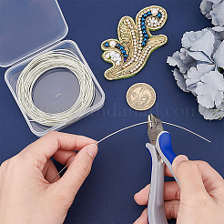 フランスの金地金ワイヤー  刺繍やジュエリー作りに使う銅製のギンプワイヤー  銀  18ゲージ  1x1mm&nbsp;TWIR-BC0001-17