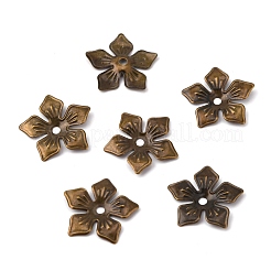 5-花びら鉄ビーズキャップ  花  アンティークブロンズ  20.5x21.5x1.5mm  穴：2mm&nbsp;IFIN-WH0070-10AB