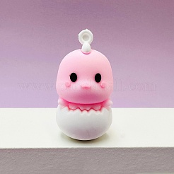 漫画のPVCプラスチックペンダント  赤ちゃん恐竜のチャーム  ピンク  47x26x29.5mm  穴：3.5mm&nbsp;KY-D018-03A