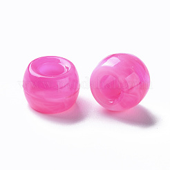 アクリルヨーロピアンビーズ  天然石風  大穴ビーズ  ロンデル  濃いピンク  9x6mm  穴：4mm  約1790~1840個/500g&nbsp;MACR-S375-002A-07