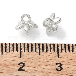 ロジウムメッキ 925 スターリングシルバーペグベイルピンチャーム  バロックパール作り用  5  - 花びらの花  プラチナメッキ  5.5~6x6x6mm  穴：1.6mm  ピン：0.7mm&nbsp;STER-P050-07P