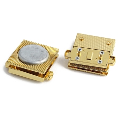 合金磁気ハンドバッグロック  ハードウェアアクセサリのプレスロック  正方形  ゴールドカラー  5x4cm&nbsp;PW-WG56403-01