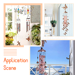 2Pcs 2 Style Iron Butterfly Wind Chime&nbsp;HJEW-EL0001-06B
