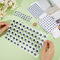 8 Sheets 4 Styles Self Adhesive Plastic Wiggle Googly Eyes Cabochons&nbsp;KY-GF0001-56
