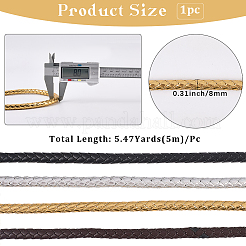 5M Braided Round PU Leather Jewelry Cord&nbsp;OCOR-GF0004-96B-03