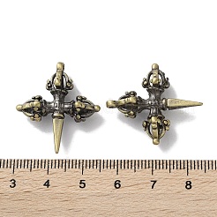 チベットスタイルの真鍮ペンダント  カドミウムフリー＆鉛フリー  クロス  アンティークブロンズ  28x24.5x8mm  穴：1.4mm&nbsp;KK-M284-27B-AB