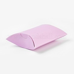 クラフト紙の結婚式の好きなギフトボックス  枕  ライラック  7.7x13x3.5cm&nbsp;LS-CON-WH0033-B-02