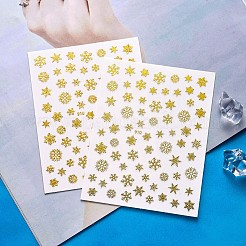 クリスマスネイルデカールステッカー  スノーフレーク粘着性メタリックネイルアート用品  女性の女の子のためのDIYネイルアートデザイン  ミックスカラー  10.1x7.85cm&nbsp;MRMJ-T100-02-M