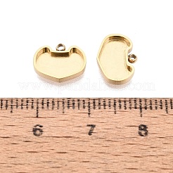 304ステンレススチールペンダントカボション部品  猫の形  イオンプレーティング（ip）  18KGP本金メッキ  トレイ：5x9.5mm  8x10.5x1.8mm  穴：1~1.2mm&nbsp;STAS-Q113-28G