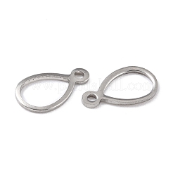 変色しにくい201ステンレススチールチャーム  ティアドロップ  ステンレス鋼色  12.5x7x0.8mm  穴：1.2mm&nbsp;LS-STAS-K217-90