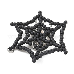 Halloween Theme Spider Web Glass Seed Beads Pendants&nbsp;PALLOY-MZ00779-01