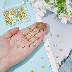 真鍮チェーンエクステンダードロップ100個  花のチャーム  18KGP本金メッキ  7.5x4x2.5mm  穴：0.9mm&nbsp;KK-BC0015-41