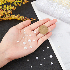 100G 10 Styles ABS Plastic Imitation Pearl Cabochons&nbsp;SACR-CA0001-08
