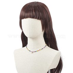 5 個 5 スタイル カラフルなキュービックジルコニア三日月チャーム ネックレス セット  女性のための天然混合宝石 & パール & ガラス ビーズ スタッカブル ネックレス  15.04インチ（38.2cm）  1個/スタイル&nbsp;NJEW-JN04070
