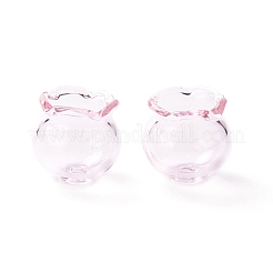 風鈴作り用のガラスビーズコーン  カンパニュラミディアムl  ピンク  15x16mm  穴：2.7mm&nbsp;GLAA-Z003-01E