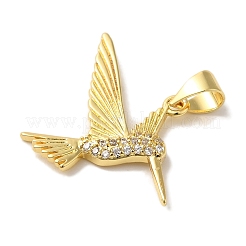 Rack Plating Brass Micro Pave Cubic Zirconia Pendants&nbsp;KK-U027-29G