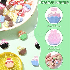 30本6色樹脂カボション  カップケーキ  ミックスカラー  17x15.5x6.5mm  5個/カラー&nbsp;CRES-CJ0001-72