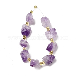 Electroplated Raw Rough Natural Amethyst Beads Strands&nbsp;G-Z131-J02-06