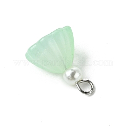 アクリルチャーム7個。  蓮  304ステンレス鋼の平頭ピン付き  ミックスカラー  14x11mm  穴：2x2.5mm&nbsp;PALLOY-JF03242