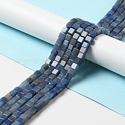 染色・加熱された天然ブルーアベンチュリンビーズ連売り  キューブ  6x6x6mm  穴：1mm  約63個/連  15.35~15.55''（39~39.5センチメートル）&nbsp;G-I327-A01