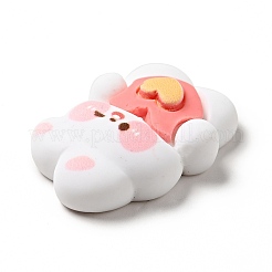 素敵なアニマル オペーク レジン カボション  ハート  兎  29x19x8mm&nbsp;RESI-B012-01B
