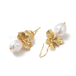 ABS Imitation Pearl Flower Dangle Earrings&nbsp;EJEW-F288-21G