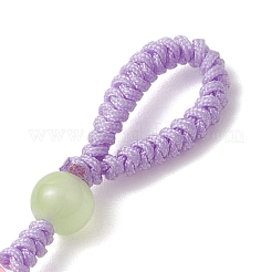 Baking Paint Imitation Jade Glass Woven Clover Pendant Decorations&nbsp;HJEW-JM03148-03