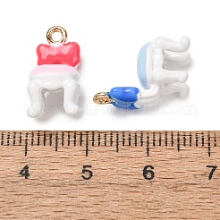 合金エナメルチャーム  椅子のチャーム  ミックスカラー  16x9x11mm  穴：1.7mm&nbsp;AL-CBA90C6-02B