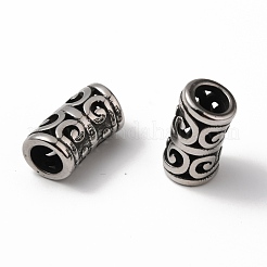304ステンレススチールビーズ  コラム  アンティークシルバー  16x8mm  穴：5.5mm&nbsp;STAS-Z015-27AS
