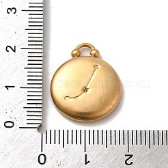 304ステンレスペンダント  フラットラウンド、星座チャーム付き  マットゴールドカラー  牡羊座  20.5x17x3mm  穴：2.5x2mm&nbsp;STAS-L022-306MG-01