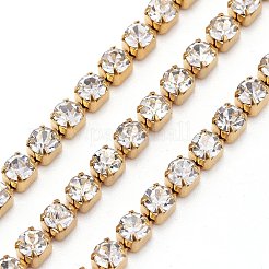 304 Stainless Steel Rhinestone Strass Chains&nbsp;STAS-T055-12G-A