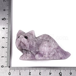 Natural Lepidolite Carved Cat Figurine&nbsp;G-Q615-04E